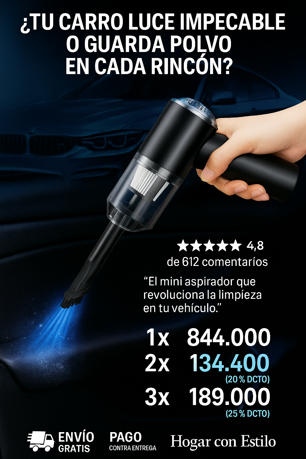 Aspiradora De Mano Mini Para Autos Y Hogar