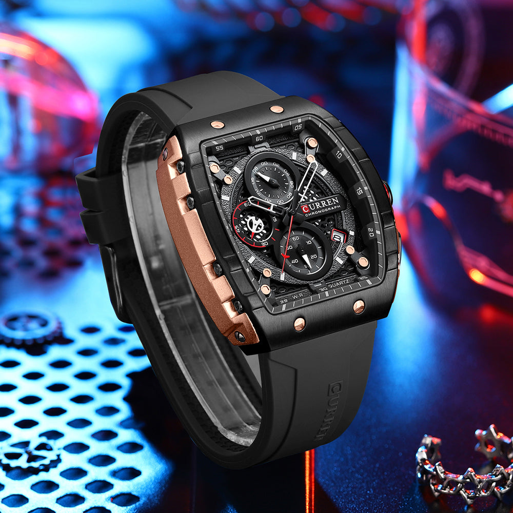 Reloj Curren 8442 en Silicona – Estilo y resistencia en tu muñeca