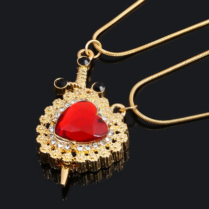 Dúo de Collares Corazón y Espada de Plata – Amor que da fuerza, fuerza que enamora