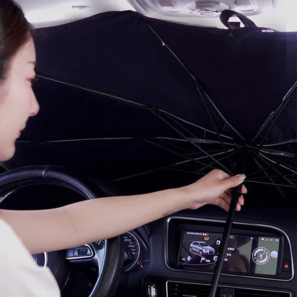 El parasol tipo sombrilla que protege tu carro del sol y lo mantiene fresco en segundos