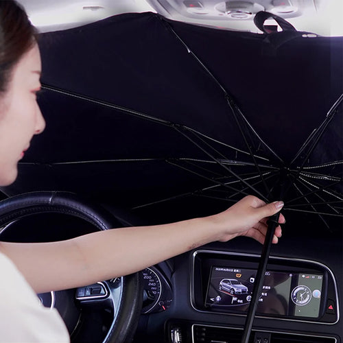 El parasol tipo sombrilla que protege tu carro del sol y lo mantiene fresco en segundos
