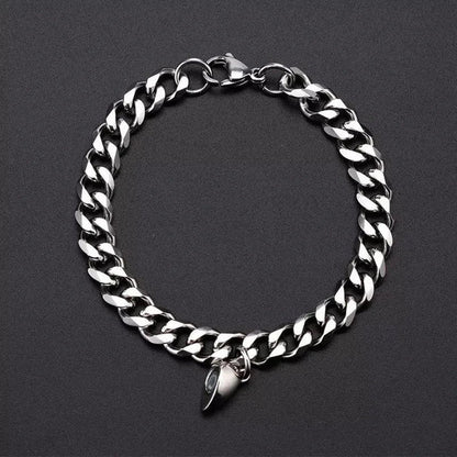 Pulseras Magnéticas Plateadas para Parejas — Unidas por un Símbolo, No por la Distancia