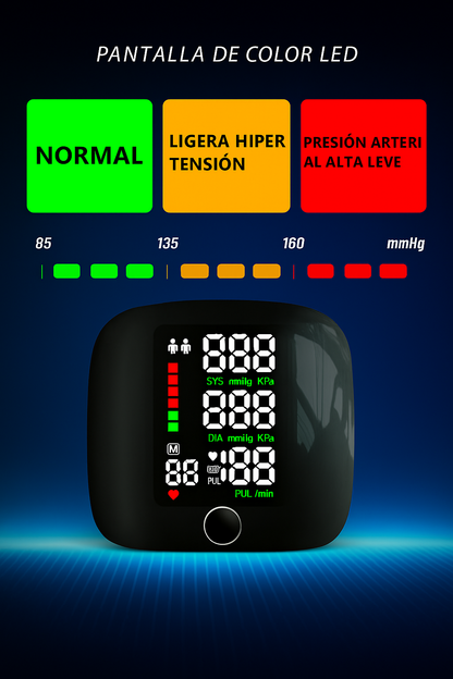 Controla tu tensión al instante: Tensiómetro Digital de Muñeca Recargable