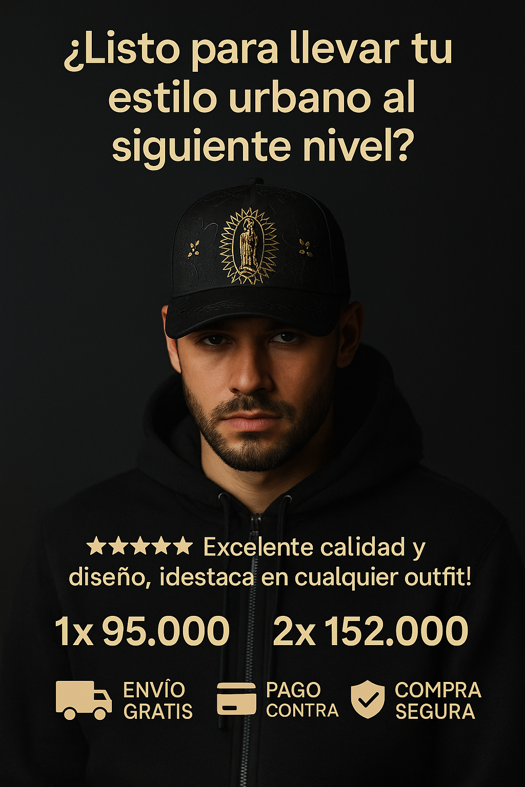 Gorra Black Gold Urban: estilo que impone respeto