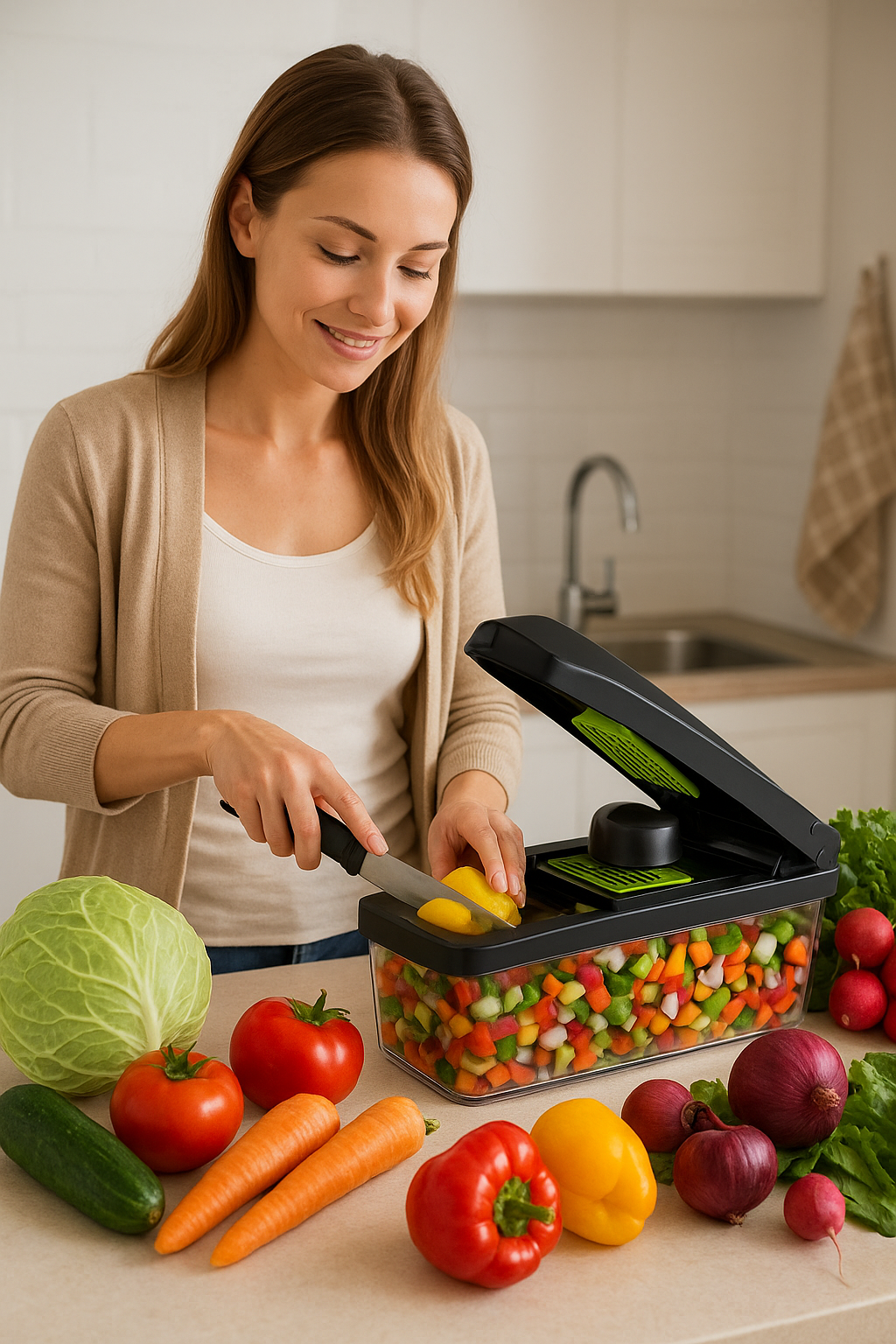 Corta, rebana y prepara en segundos con el Cortador 2 en 1 que revoluciona tu cocina