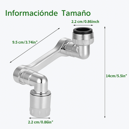 Extensor de Grifo 1080° – Brazo Robótico Metálico: Funcionalidad total sin salpicaduras