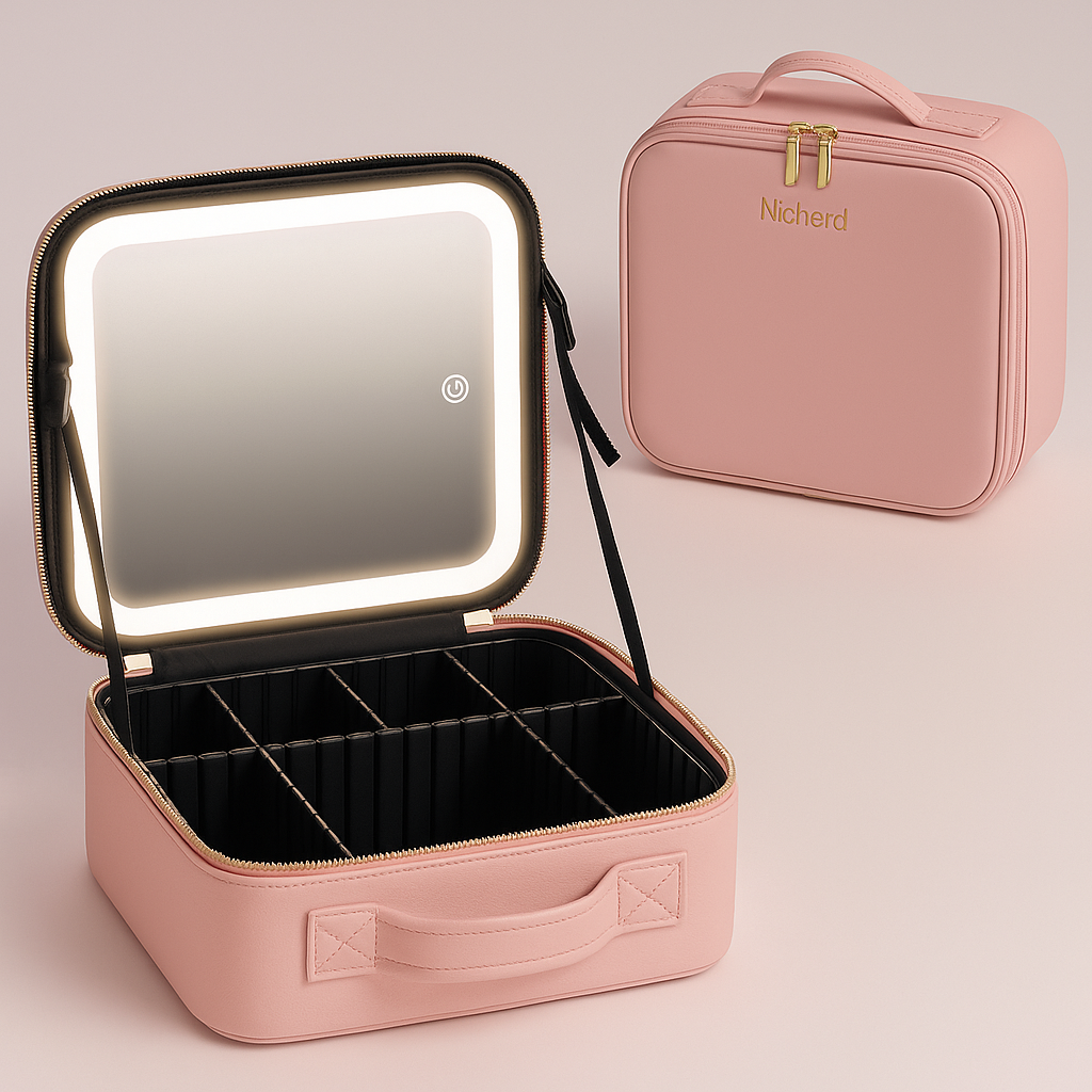 Organizador de Maquillaje con Espejo LED – Belleza y orden en un solo lugar
