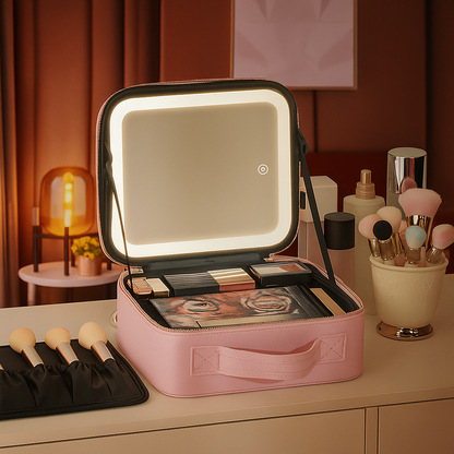 Organizador de Maquillaje con Espejo LED – Belleza y orden en un solo lugar
