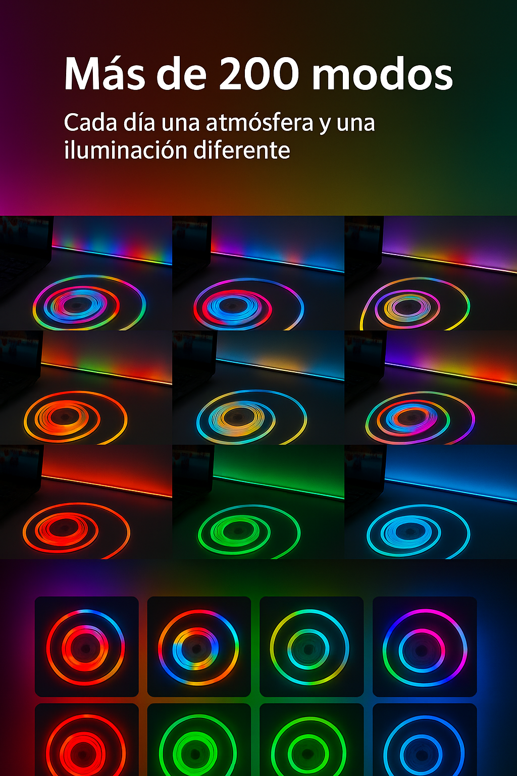 Tira LED RGB de 5 m – Ilumina tu espacio con estilo, color y ahorro energético 🌈