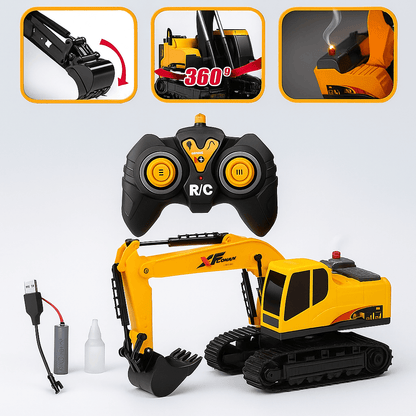 Mini Retro Excavadora Profesional RC 680° – Potencia y Diversión que Dura