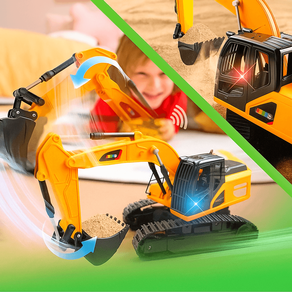 Mini Retro Excavadora Profesional RC 680° – Potencia y Diversión que Dura