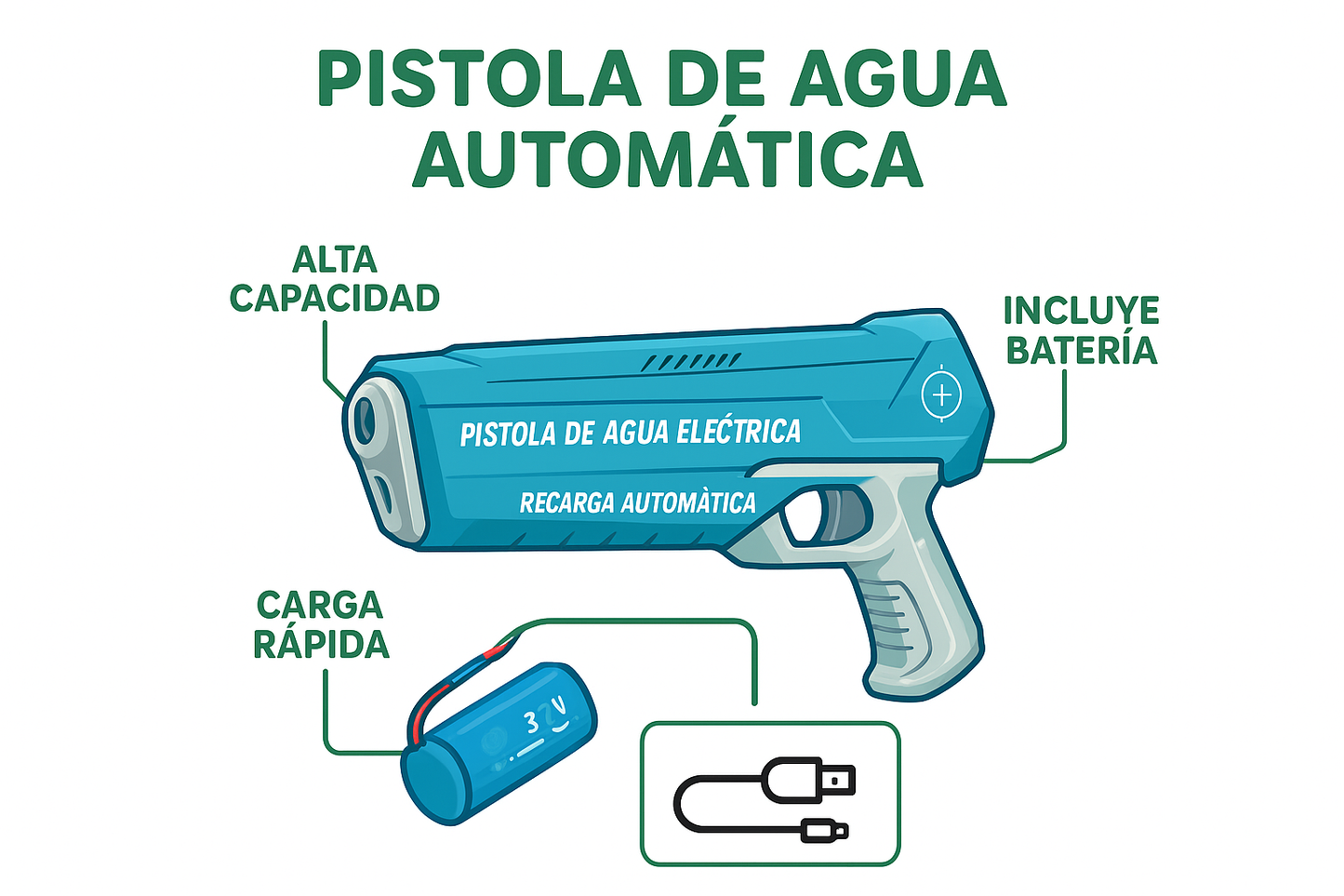 La pistola de agua eléctrica que convierte cualquier juego en una batalla épica de diversión.