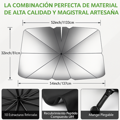 El parasol tipo sombrilla que protege tu carro del sol y lo mantiene fresco en segundos