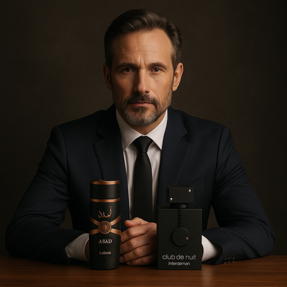 Combo Exclusivo de Perfumes Masculinos: Club de Nuit Intense + Asad de Lattafa