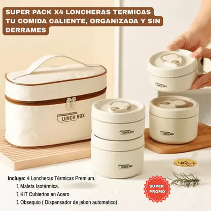 Pack Lunchbox – 4 Loncheras Térmicas Premium + Maleta Isotérmica